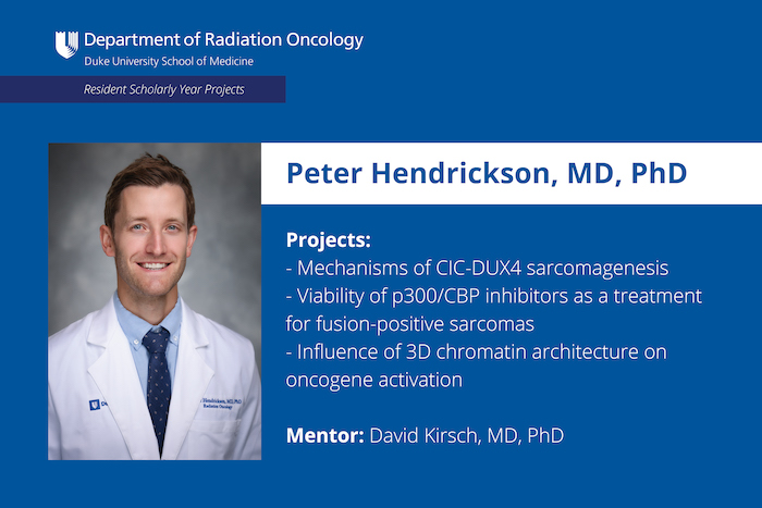 Peter Hendrickson, MD, PhD, scholarly projects