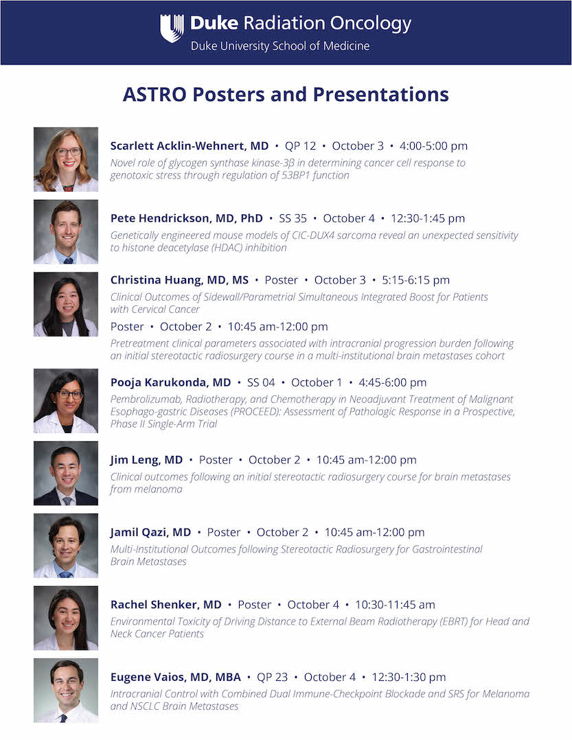 ASTRO posters and presentations