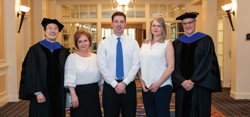 From left, Dr Joseph Lo (Associate Director), Dr Olga Baranova (Program Manager), Dr Dean Darnell (Director of Graduate Studies), Katherine Hand (Senior Program Coordinator), Dr Mark Oldham (Director)