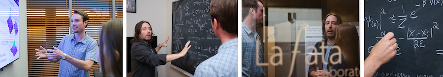 Collage of photos of Jack Stevens with Dr. Lafata in the lab