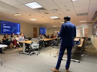 Dr. Patel giving a lecture