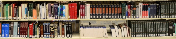 Bookshelf with books