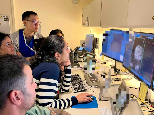 Dr. Palta looks at a scan