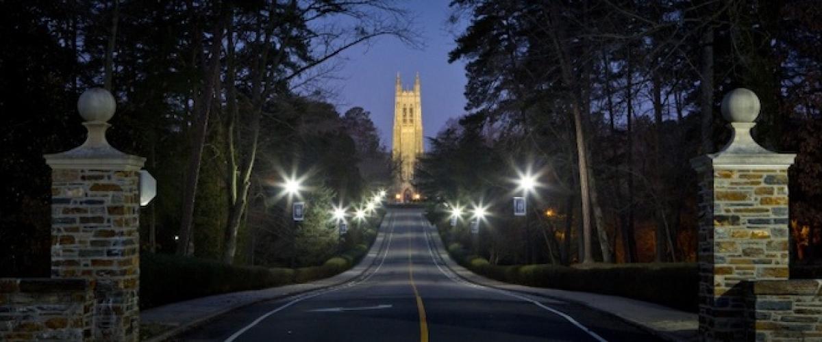 Duke University road and chapel