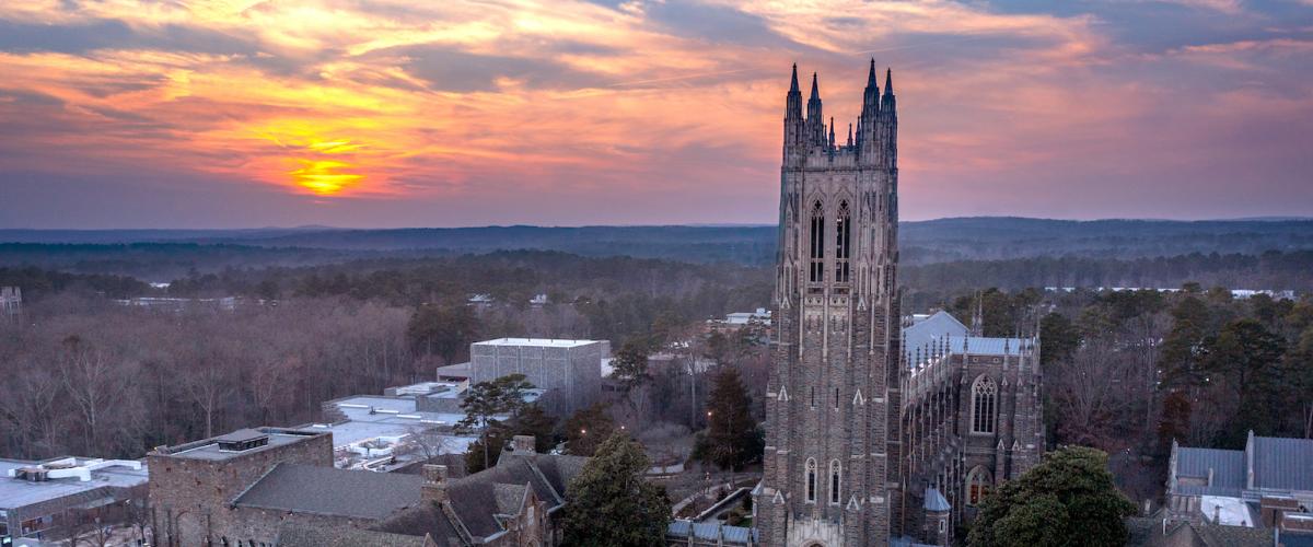 Duke Chapel at sunset